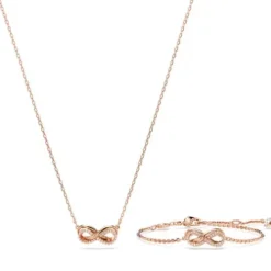 Swarovski Schmuck Set-Hyperbola Set Unendlichkeit Weiss Roségold - 5682483