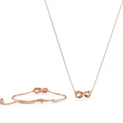 Swarovski Schmuck Set-Hyperbola Set Unendlichkeit Weiss Roségold - 5682483