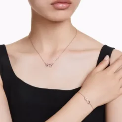 Swarovski Schmuck Set-Hyperbola Set Unendlichkeit Weiss Roségold - 5682483