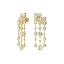 Swarovski Ohrringe-Imber Drop Ohrhänger Rundschliff Chandelier Weiss Gold - 5680093