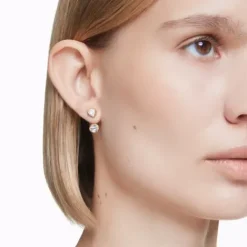 Swarovski Ohrringe-Imber Ohrring Jackets Asymmetrisches Design Verschiedene Schliffe Weiss Gold - 5705461