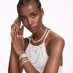 Swarovski Armbänder-Imber Tennis Armband Gemischte Rundschliffe Weiss Gold - 5705450