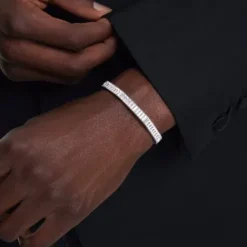 Swarovski Armbänder-Matrix Armreif Baguette Schliff Weiss