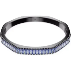 Swarovski Armbänder-Matrix Armreif Baguette Schliff Blau Rutheniert