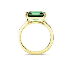 Swarovski Ringe-Matrix Cocktail Ring Rechteckschliff Grün Gold
