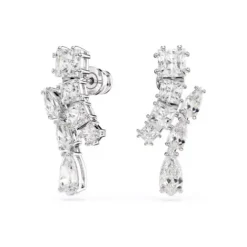 Swarovski Ohrringe-Matrix Drop Ohrhänger Verschiedene Schliffe Weiss - 5700418