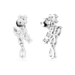 Swarovski Ohrringe-Matrix Drop Ohrhänger Verschiedene Schliffe Weiss - 5700418