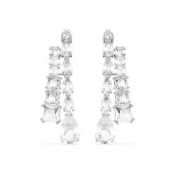 Swarovski Ohrringe-Matrix Drop Ohrhänger Verschiedene Schliffe Weiss - 5692515