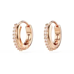 Swarovski Ohrringe-Matrix Kreolen Rundschliff Weiss Roségold - 5690669