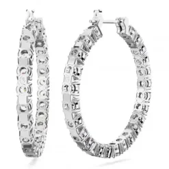 Swarovski Ohrringe-Matrix Kreolen Rundschliff Weiss - 5647715