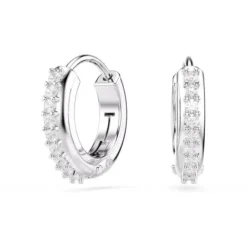 Swarovski Ohrringe-Matrix Kreolen Rundschliff Weiss - 5690670
