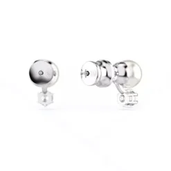 Swarovski Ohrringe-Matrix Ohrstecker Kristallperle Rundschliff Weiss - 5694225