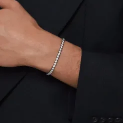 Swarovski Armbänder-Matrix Tennis Armband Rundschliff Grau