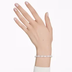 Swarovski Armbänder-Matrix Tennis Armband Kristallperle Rundschliff Weiss - 5689625