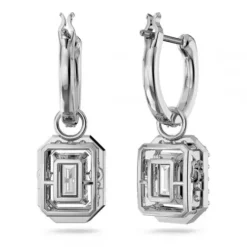 Swarovski Ohrringe-Millenia Drop Ohrhänger Oktagon Schliff Weiss - 5638495