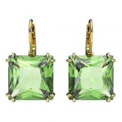 Swarovski Ohrringe-Millenia Drop Ohrhänger Kissenschliff Grün Gold - 5636564