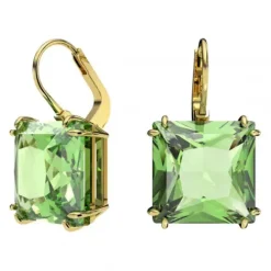 Swarovski Ohrringe-Millenia Drop Ohrhänger Kissenschliff Grün Gold - 5636564
