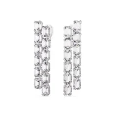 Swarovski Ohrringe-Millenia Ohrclips Oktagon Schliff Lang Weiss - 5696320
