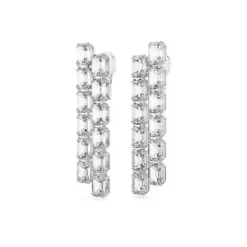 Swarovski Ohrringe-Millenia Ohrclips Oktagon Schliff Lang Weiss - 5696320