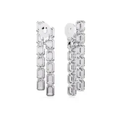 Swarovski Ohrringe-Millenia Ohrclips Oktagon Schliff Lang Weiss - 5696320