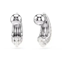 Swarovski Ohrringe-Sublima Drop Ohrhänger Kristallperle Rundschliff Weiss -