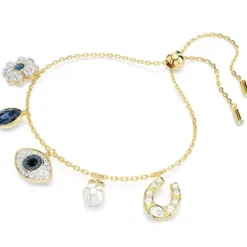 Swarovski Armbänder-Symbolica Armband Glücksklee Evil Eye und Hufeisen Blau Gold - 5692162
