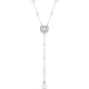 Swarovski (Kette mit) Herz-x Ariana Grande Y Halskette Kristallperle Verschiedene Schliffe Herz Weiss Rhodiniert - 5720855