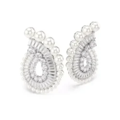 Swarovski Ohrringe-x Ariana Grande Drop Ohrhänger Kristallperle Verschiedene Schliffe Weiss Rhodiniert - 5720869