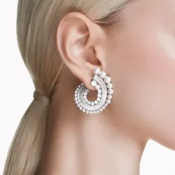 Swarovski Ohrringe-x Ariana Grande Drop Ohrhänger Kristallperle Verschiedene Schliffe Weiss Rhodiniert - 5720869