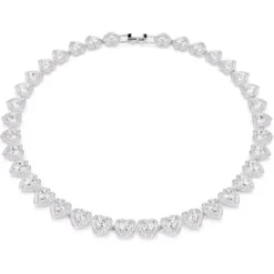 Swarovski (Kette mit) Herz-x Ariana Grande Tennis Halskette Verschiedene Schliffe Herz Weiss Rhodiniert - 5720857