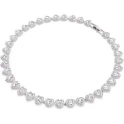 Swarovski (Kette mit) Herz-x Ariana Grande Tennis Halskette Verschiedene Schliffe Herz Weiss Rhodiniert - 5720857