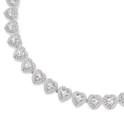 Swarovski (Kette mit) Herz-x Ariana Grande Tennis Halskette Verschiedene Schliffe Herz Weiss Rhodiniert - 5720857