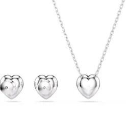 Swarovski (Kette mit) Herz-x Ariana Grande Set Verschiedene Schliffe Herz Weiss Rhodiniert - 5720849