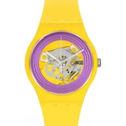 Swatch Silikonarmband-Purple Rings Yellow - SO29J100