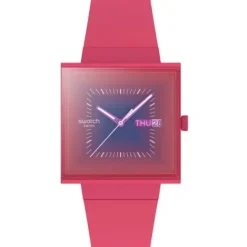 Swatch Silikonarmband-Squarely Berry - SO34R700