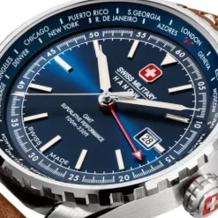 Swiss Military Hanowa Lederarmband-Afterburn GMT - SMWGB0003202