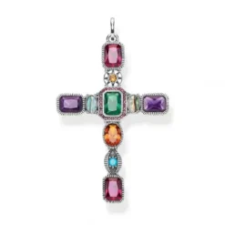 Thomas Sabo Anhänger-Anhänger Kreuz Farbige Steine - PE859-294-7