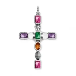 Thomas Sabo Anhänger-Anhänger Kreuz Farbige Steine - PE859-294-7