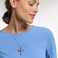 Thomas Sabo Anhänger-Anhänger Kreuz Farbige Steine - PE859-294-7