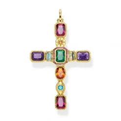 Thomas Sabo Anhänger-Anhänger Kreuz Farbige Steine - PE859-295-7