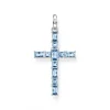 Thomas Sabo (Kette mit) Kreuz-Anhänger Kreuz mit Aqua Steinen Silber - PE939-009-1