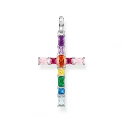Thomas Sabo (Kette mit) Kreuz-Anhänger Kreuz mit Bunten Steinen Silber - PE939-073-7