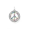 Thomas Sabo Anhänger-Anhänger Peace Zeichen mit Bunten Steinen Silber Geschwärzt - PE941-318-7