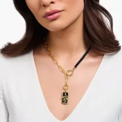 Thomas Sabo Anhänger-Anhänger Schlange mit schwarzer Kaltemaille und bunten Steinen vergoldet - PE958-565-7