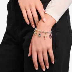 Thomas Sabo (Kette mit) Kreuz-Armband mit Anhängern True Romance Silber - A2174-167-7-L19