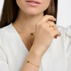 Thomas Sabo Armbänder-Armband mit Grünen und Weissen Steinen Gold - A2059-971-7-L19V