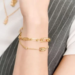 Thomas Sabo Armbänder-Armband mit HARIBO Goldbär und Steinen vergoldet - A2203-414-39-L19V