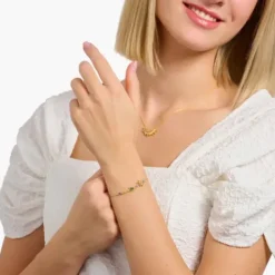 Thomas Sabo Armbänder-Armband mit Palme Kaktus und bunten Steinen vergoldet - A2150-488-7-L19V