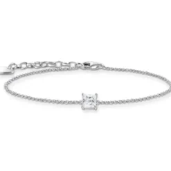 Thomas Sabo Armbänder-Armband mit quadratischem Stein Anhänger in Weiss Silber - A2158-051-14-L19V