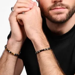 Thomas Sabo Armbänder-Armband mit Schwarzen Onyx Beads Silber - A2087-507-11